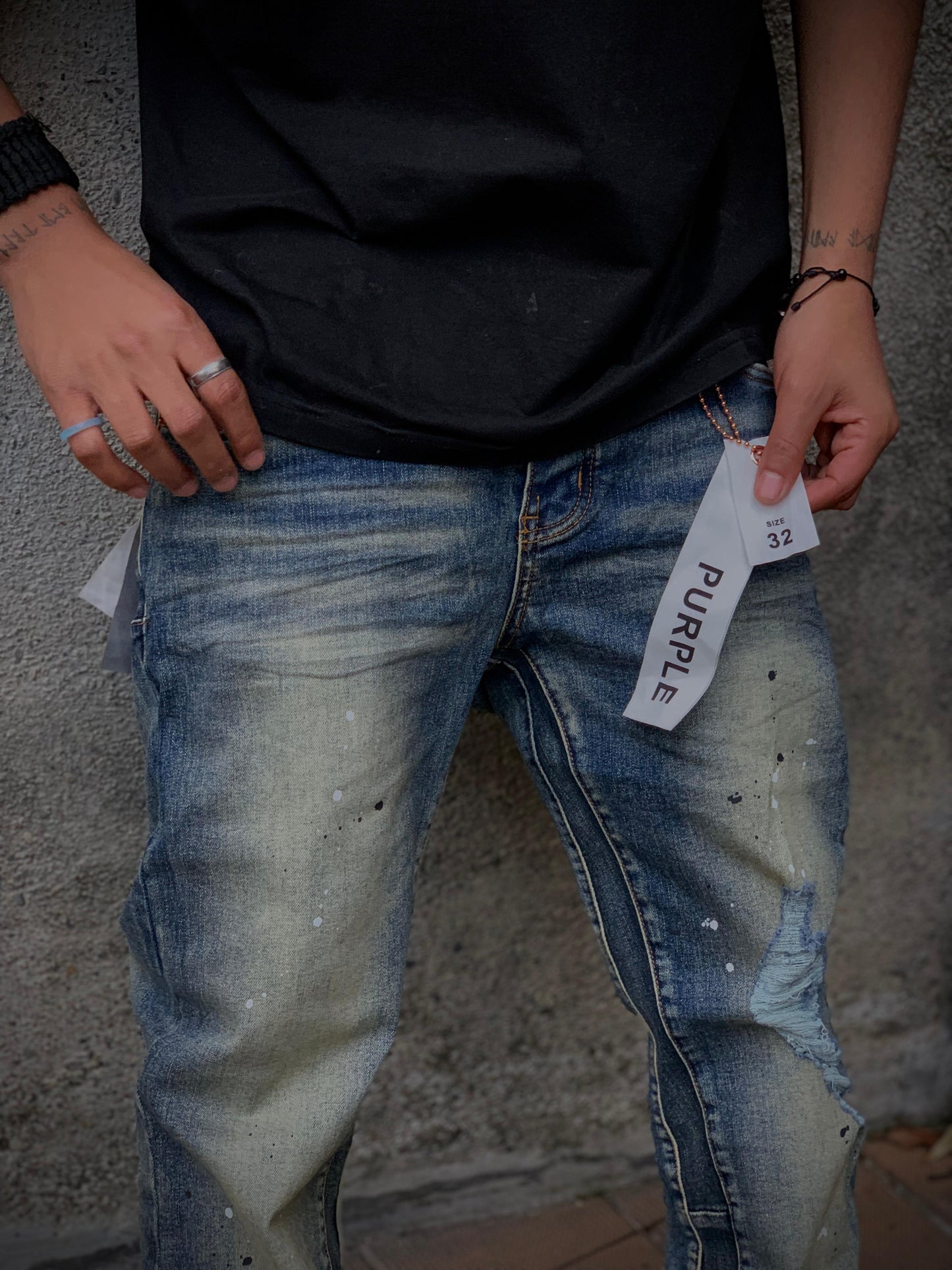 Purple Brand – Denim Wash Distressed Jeans