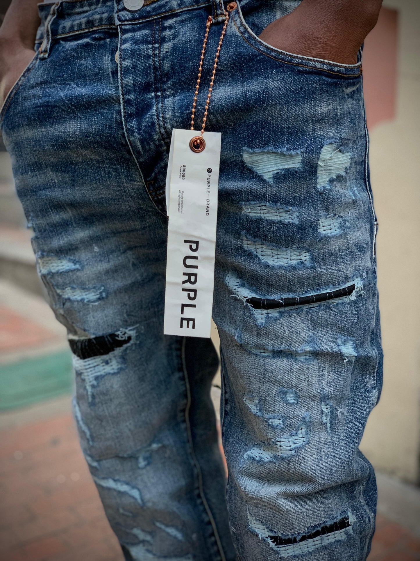 Jeans Slim Fit Destroyed Denim