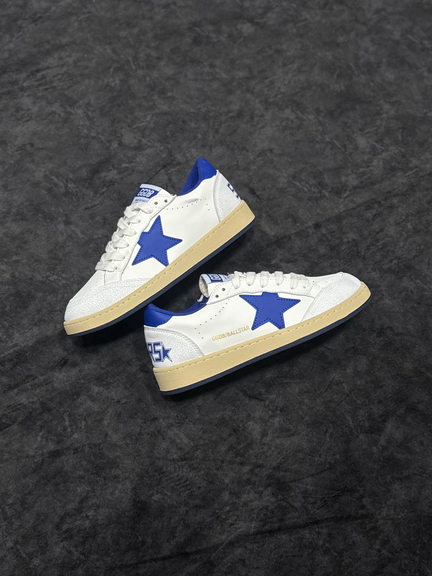 Ball Star para hombre de napa blanca con estrella y talón azul