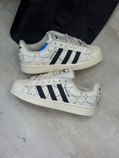 adidas Superstar II Cream White Black Stars
