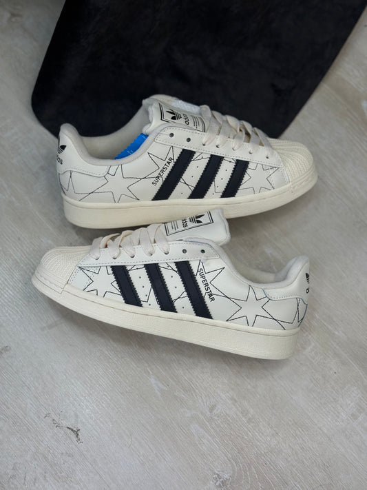 adidas Superstar II Cream White Black Stars