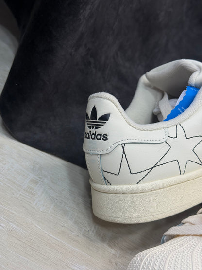 adidas Superstar II Cream White Black Stars