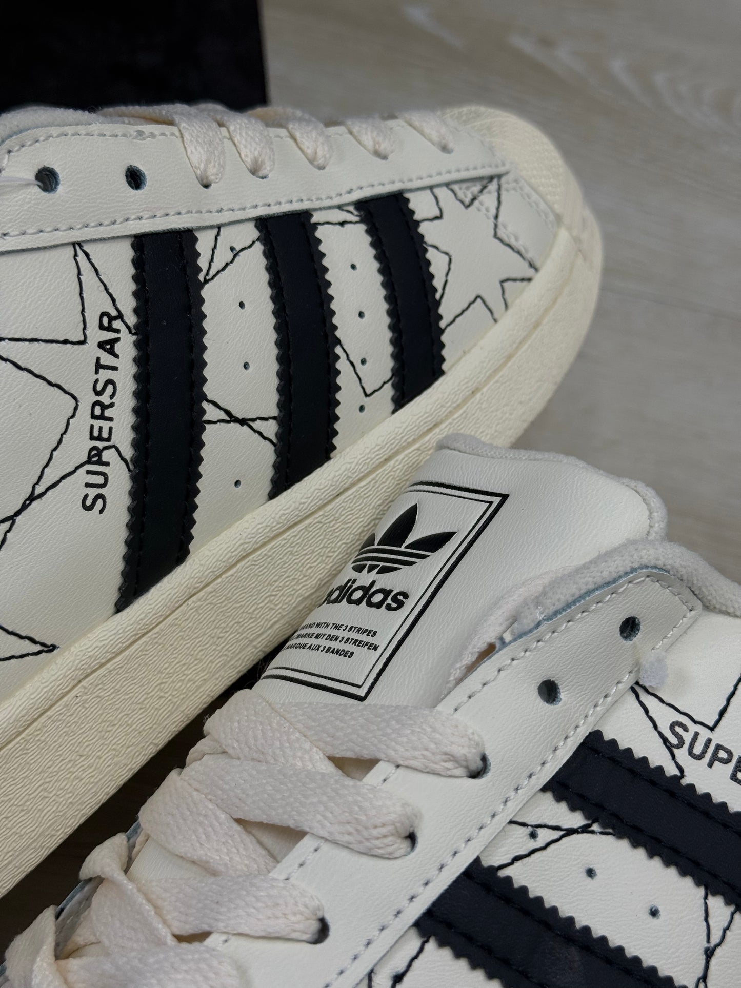 adidas Superstar II Cream White Black Stars