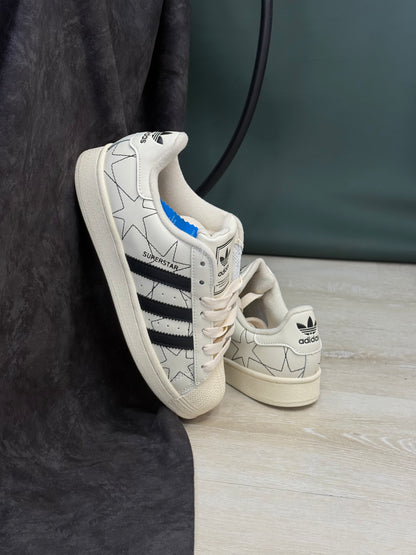 adidas Superstar II Cream White Black Stars