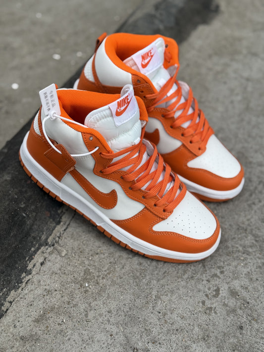 Nike Dunk High Blanca Naranja