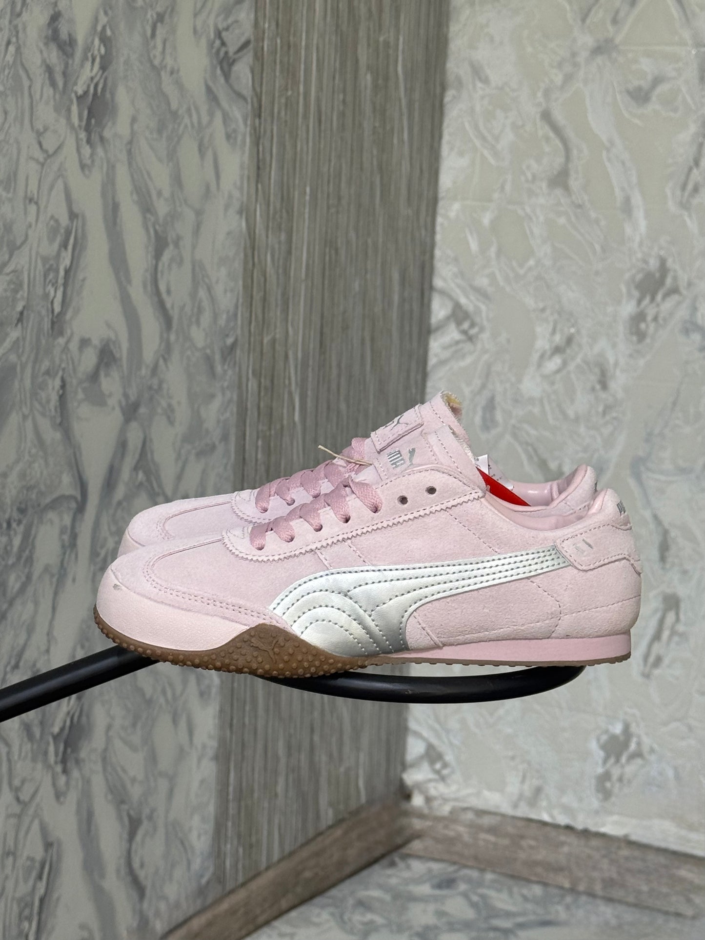 Puma Bella UT Suede In a pink/silver colorway