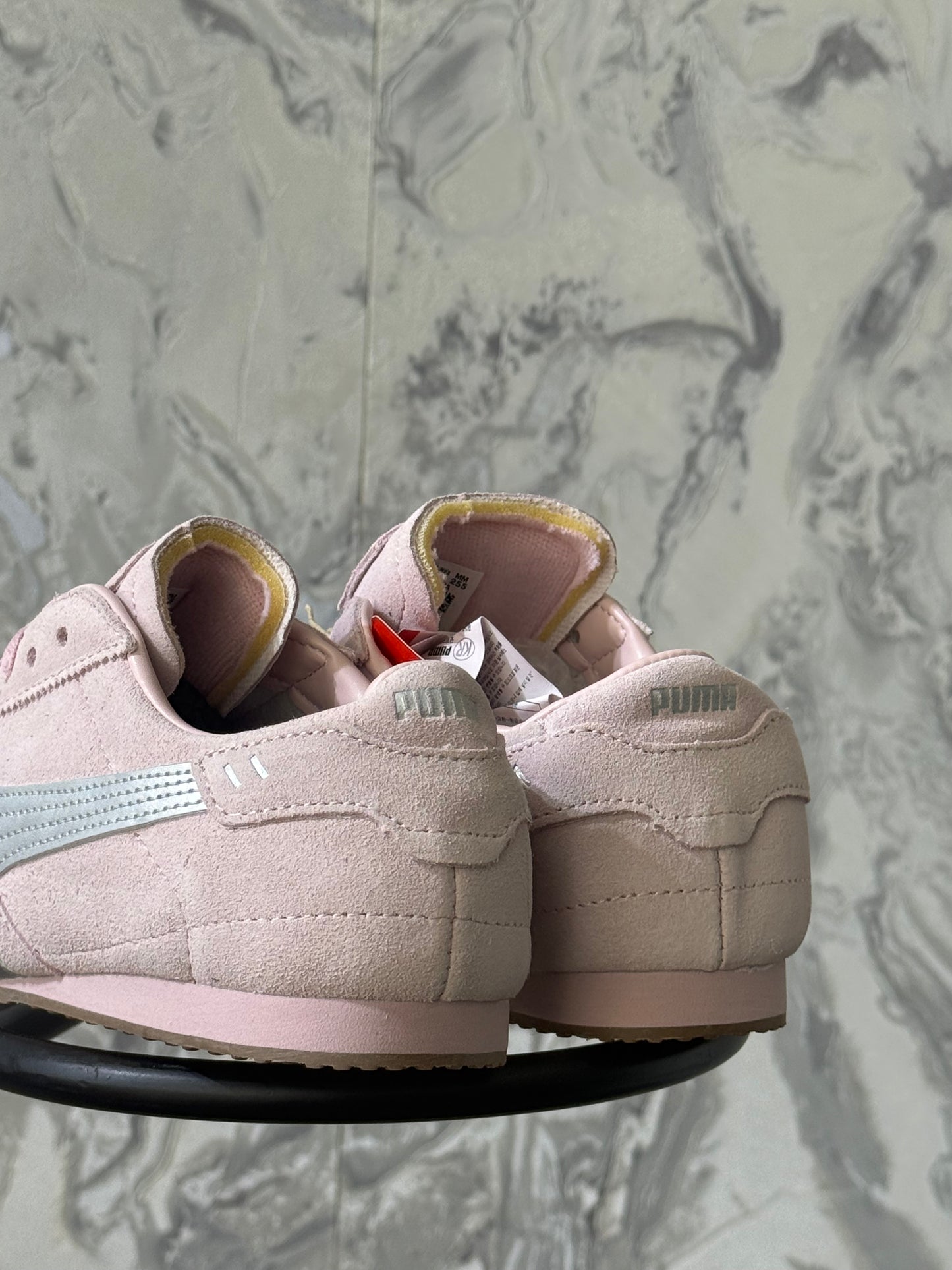 Puma Bella UT Suede In a pink/silver colorway