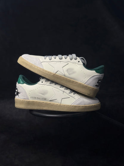 Golden Goose Ball Star de Napa Blanca con Estrella Verde
