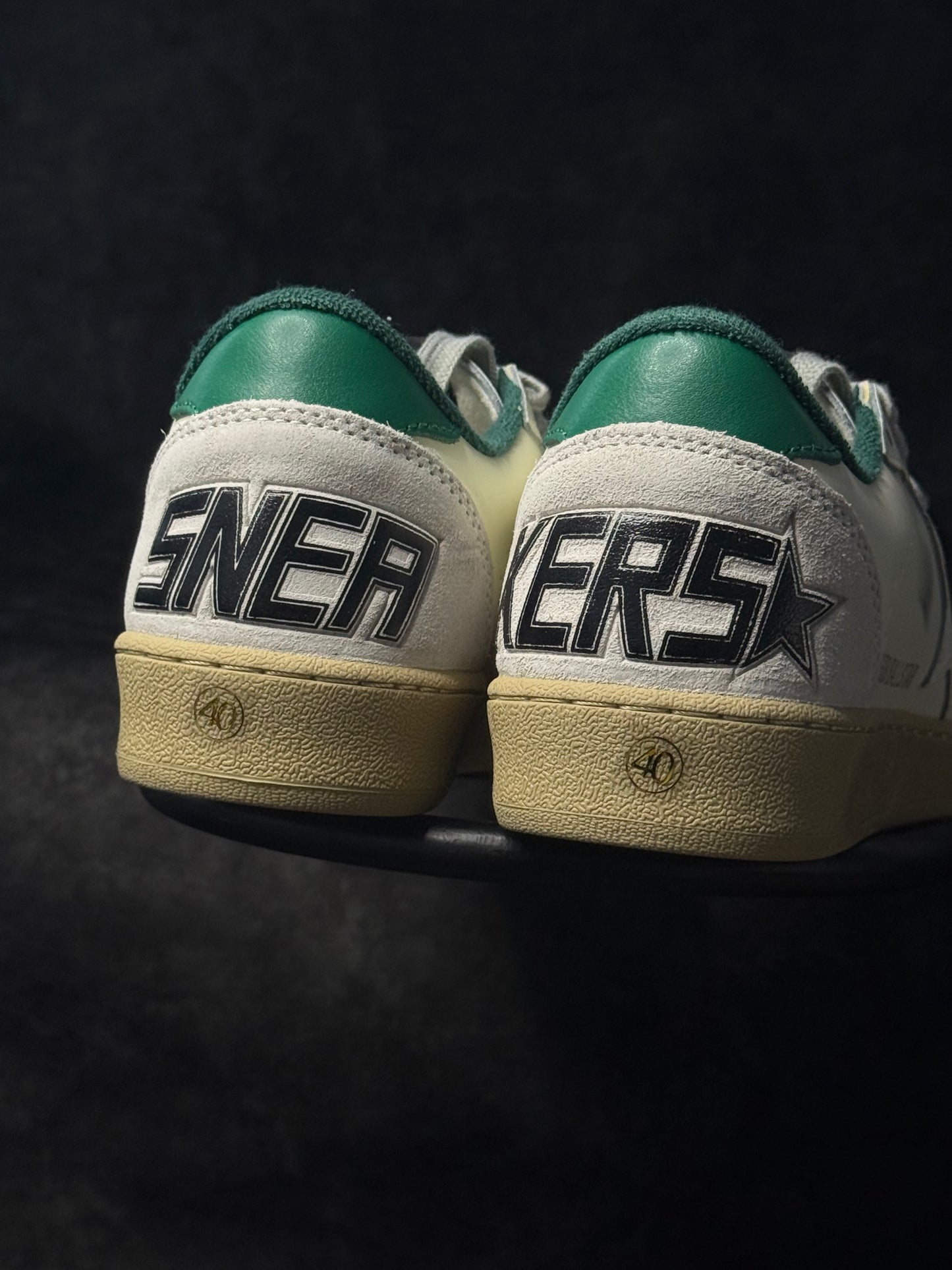 Golden Goose Ball Star de Napa Blanca con Estrella Verde