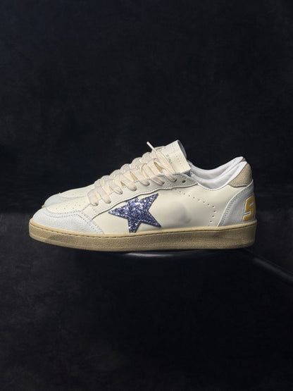 Golden Goose Ball Star White Silver Blue Glitter