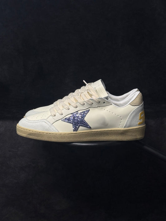 Golden Goose Ball Star White Silver Blue Glitter
