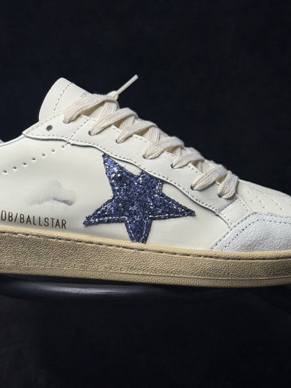 Golden Goose Ball Star White Silver Blue Glitter