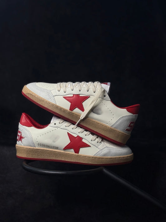 Golden Goose Ball Star White Red