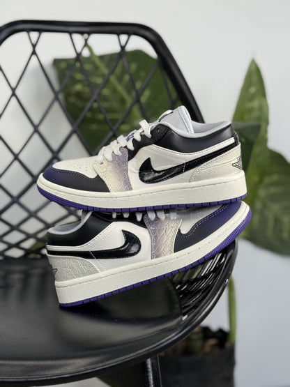 Nike Jordan 1 Low Black &amp; White Croc