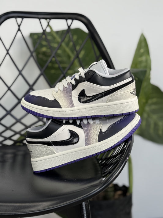 Nike Jordan 1 Low Black &amp; White Croc