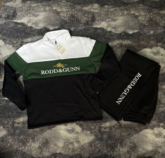 Foresters Peak de Rodd & Gunn con un diseño de bloques de color blanco, verde y negro