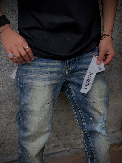 Purple Brand – Denim Wash Distressed Jeans